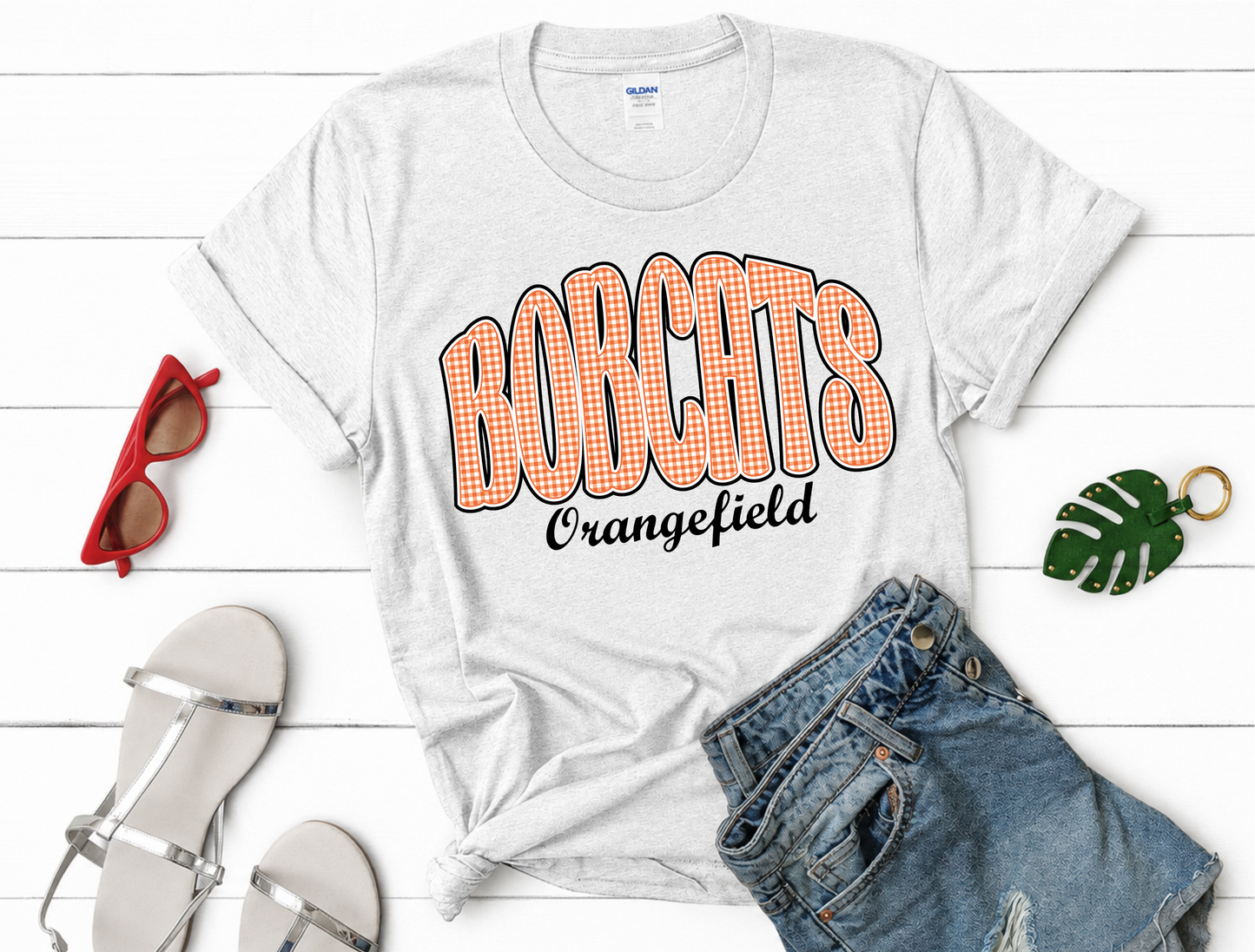 School Mascot Gingham print tee