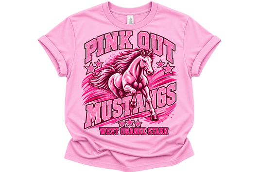 Pink Out Mustangs Tee- Boys