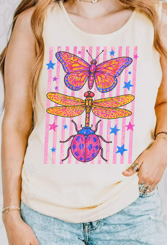 Colorful Bugs on Tee or Tank