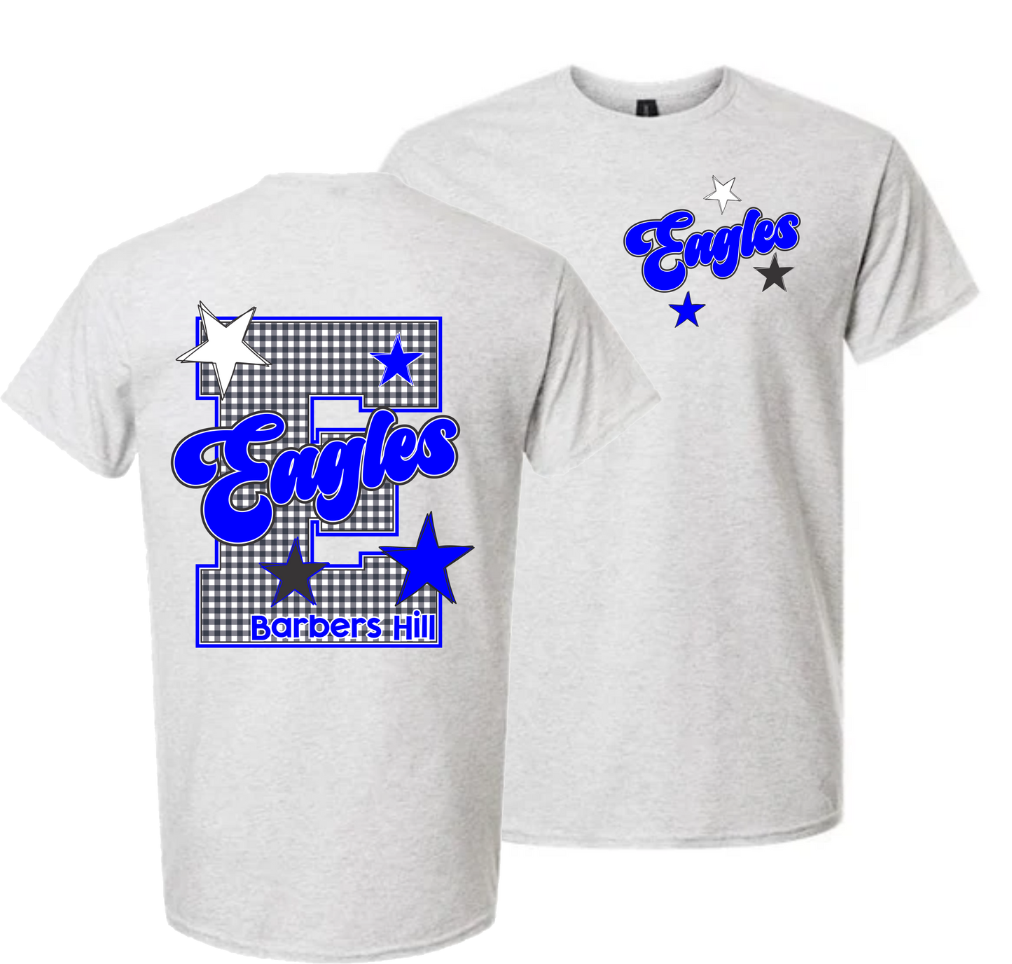 Eagles Stars and Gingham Front and Back Tee and Sweatshirt