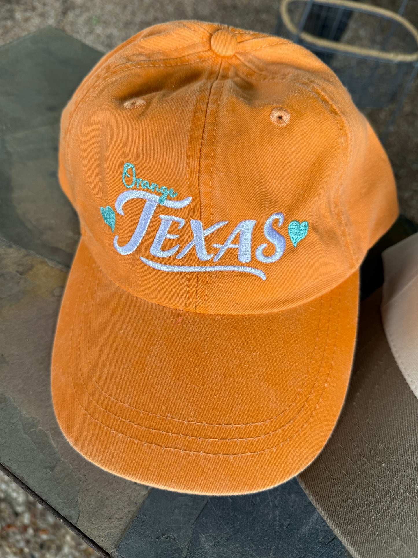 Heart is in Orange TX Embroidered Hat