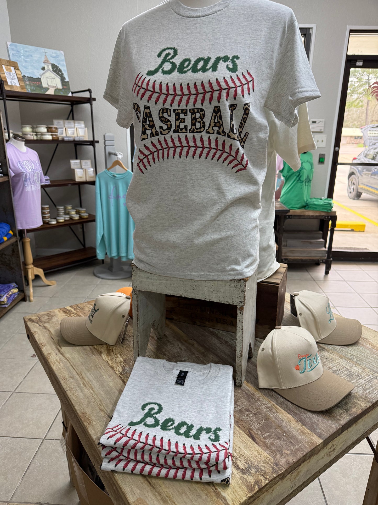 Bears Leopard Baseball- Ash Gildan