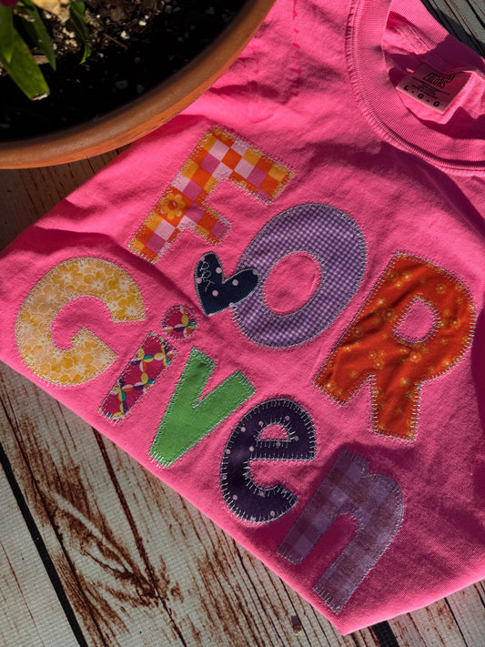 Forgiven- Applique Stitch on CC Tee