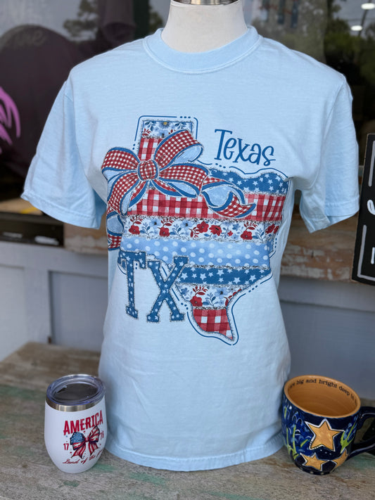 TX or LA Patriotic Tee