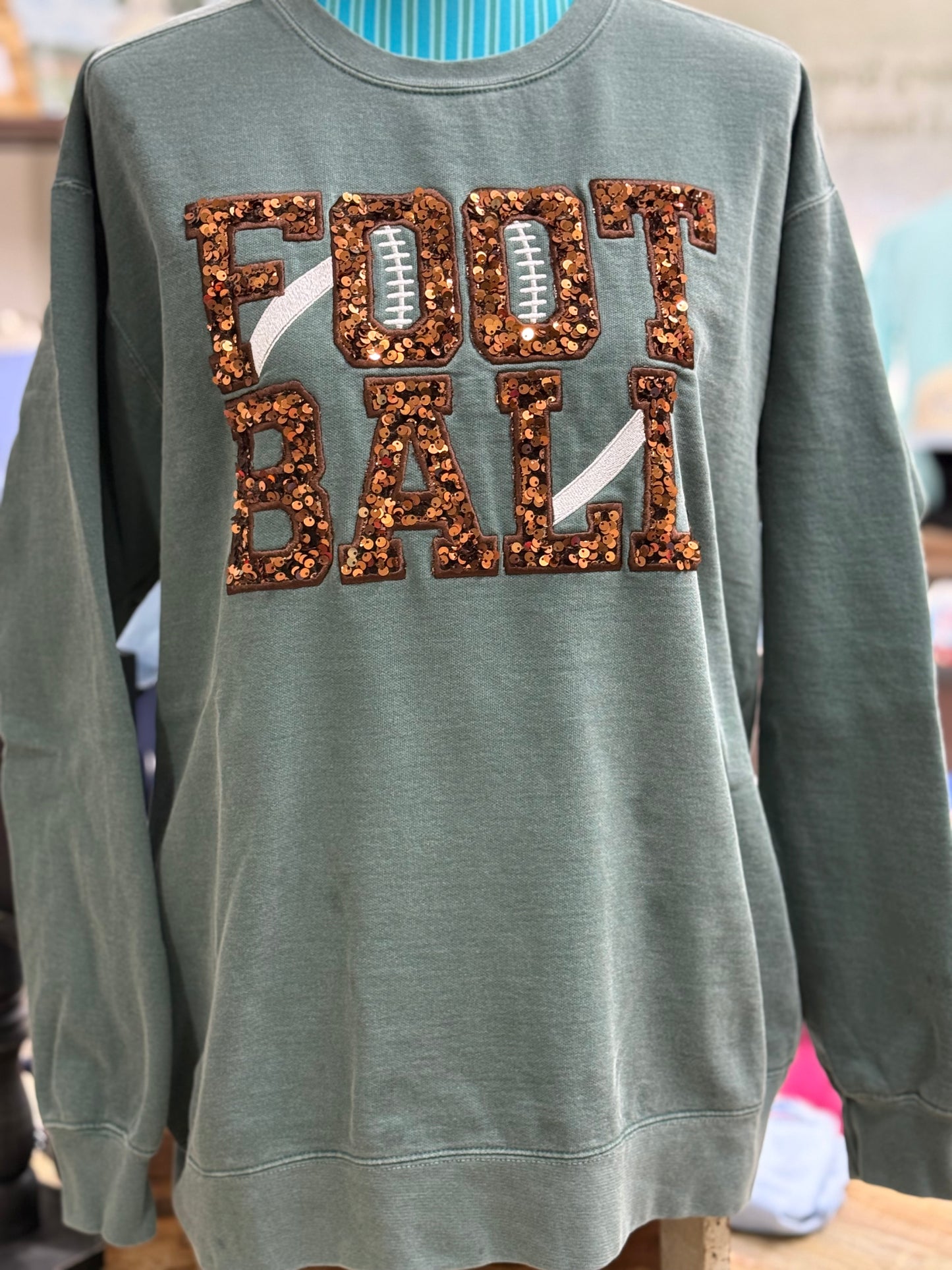 Football Sequin Sweatshirt