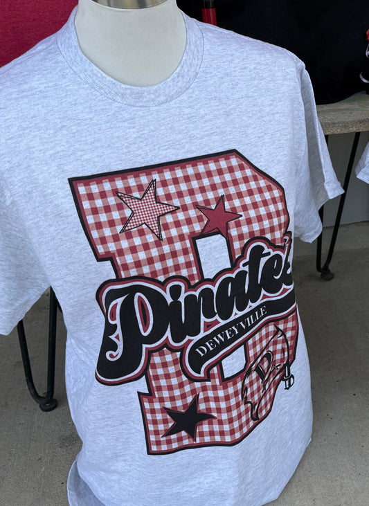 Gingham Initial Mascot Tee