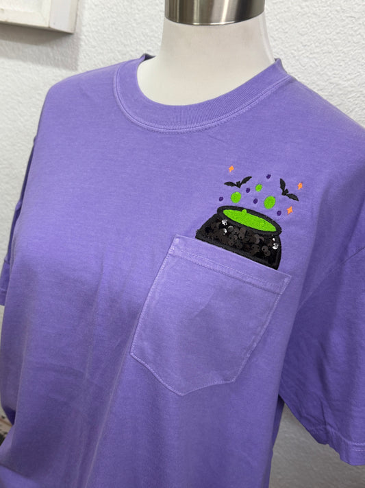 Pocket Cauldron Tee- CC Violet