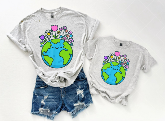 Earth Day Flowers- Gildan Tee
