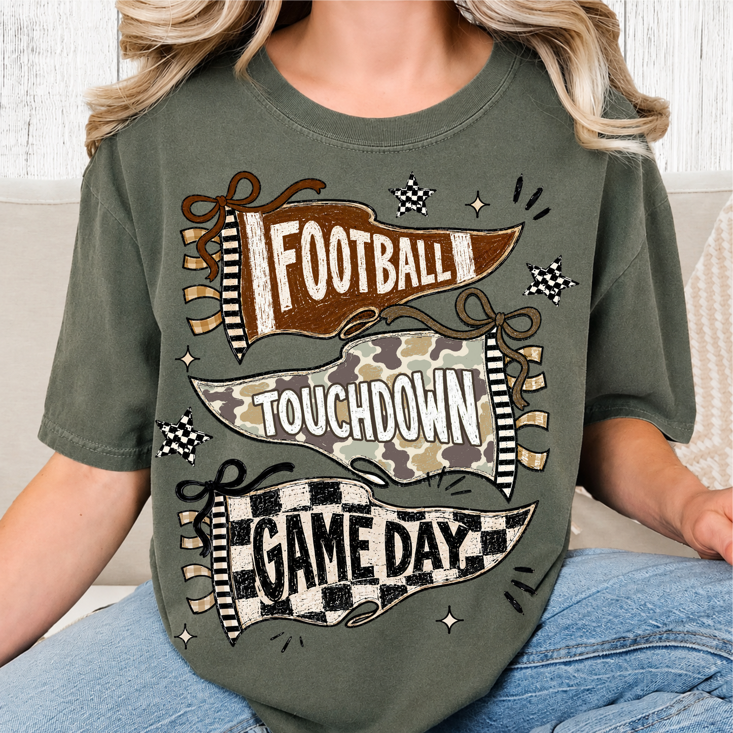 Camo Checkered Football Tee