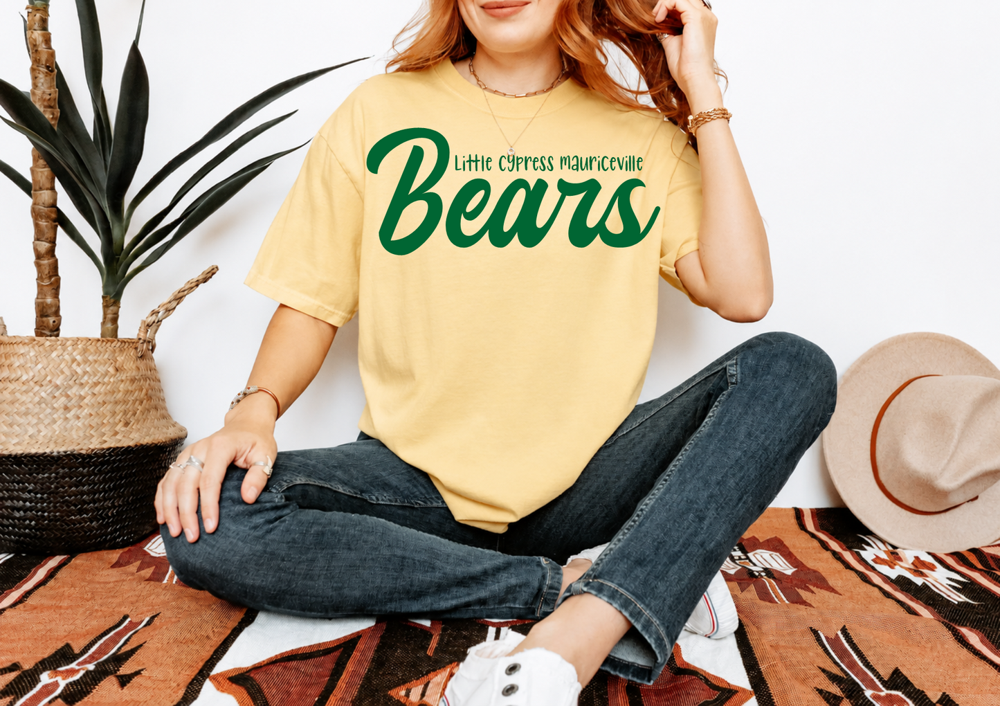 LCM Bears Green on Yellow Tee