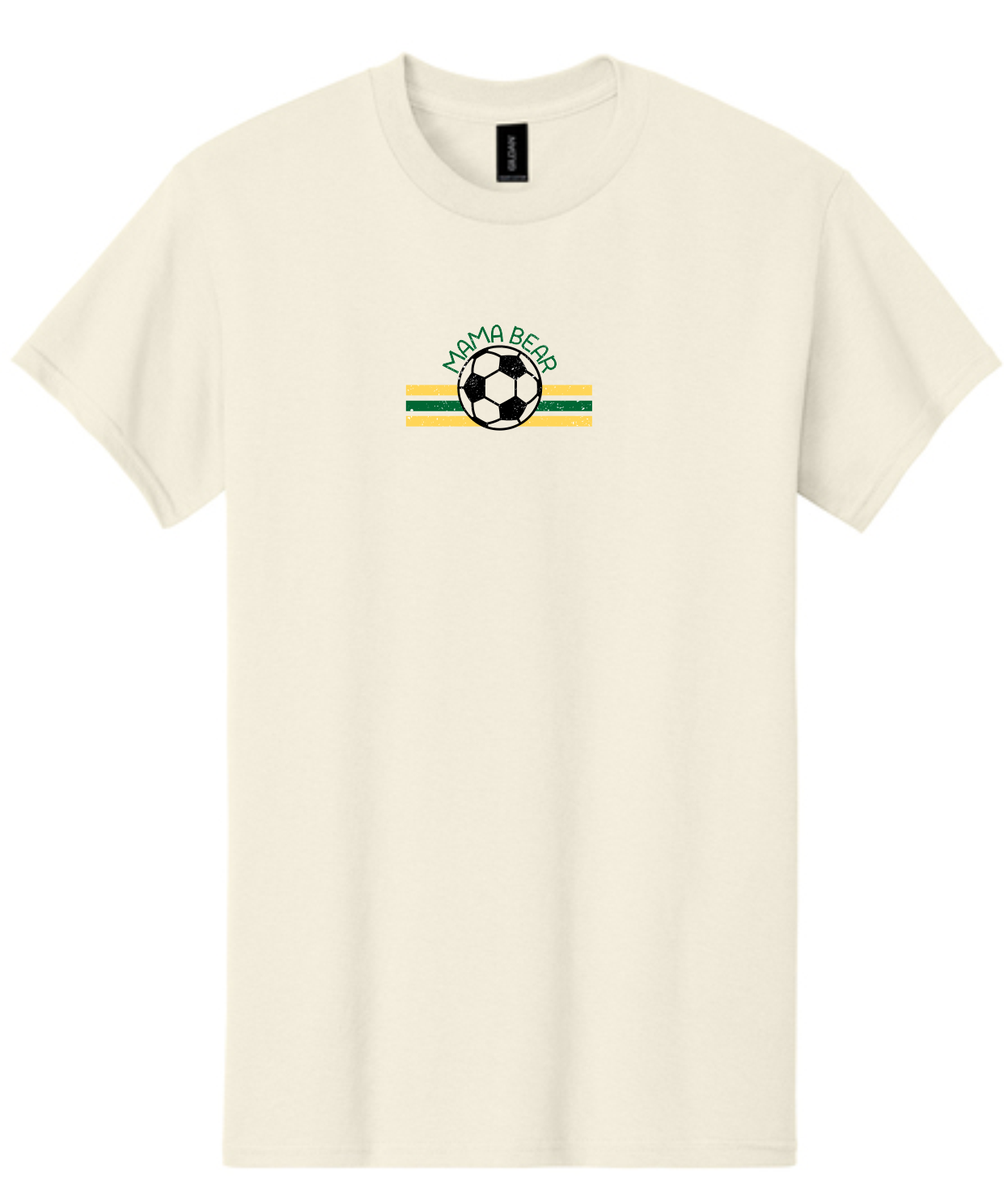 MAMA BEAR TEE SOCCER Front only on Comfort Color