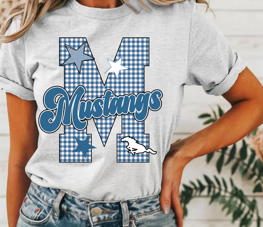 Mustangs Gingham Big Tee
