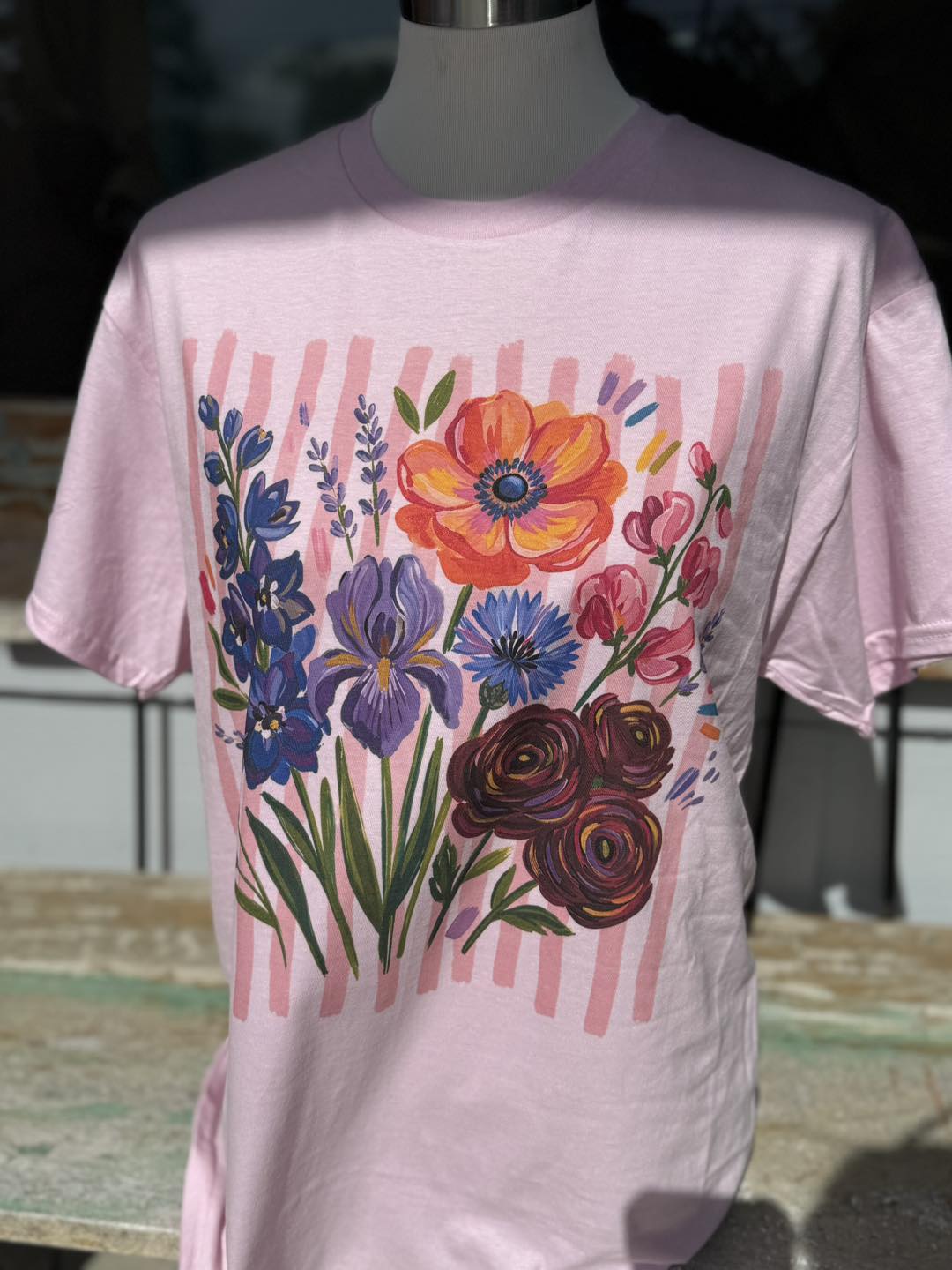 Floral Tee on Pink