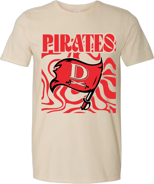 Pirates Groovy Lines Tee- Natural or Ivory